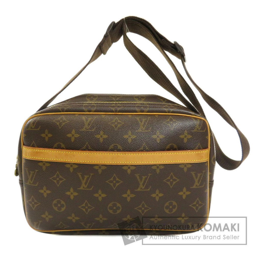 Louis Vuitton Reporter Monogram Canvas Shoulder Bag Brown